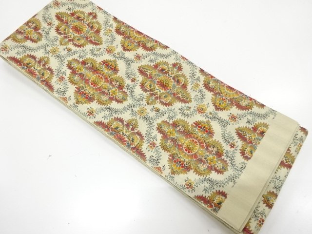 華紋織り出し　半幅帯